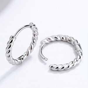 New! Madewell Silver Plated Puffy Huggie Hoop Earrings (2011) NWOT